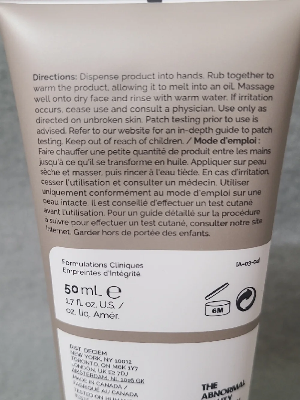 The Ordinary Squalane Cleanser‎ - 1.7oz / 50ml New in Box